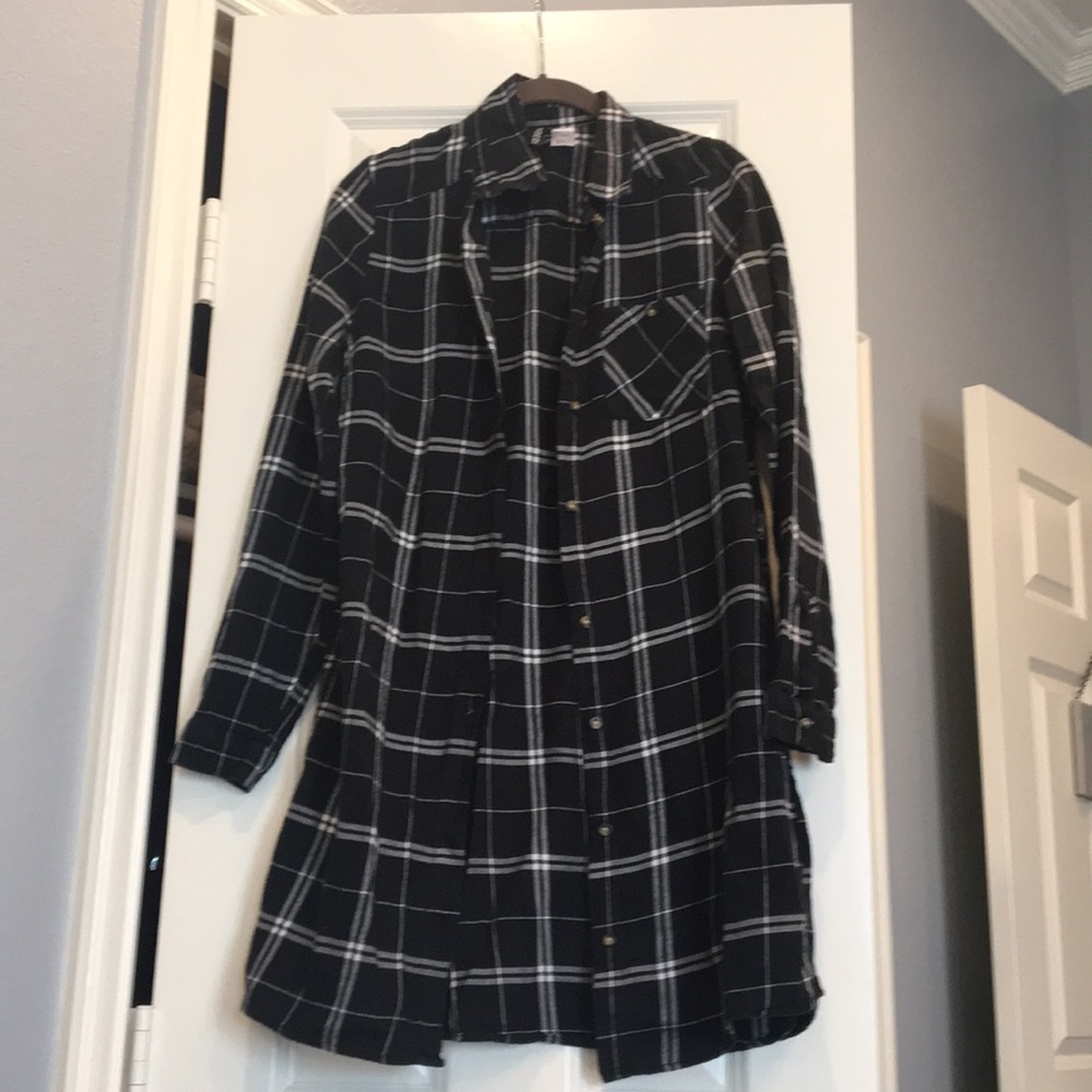 plaid cardigan or dress